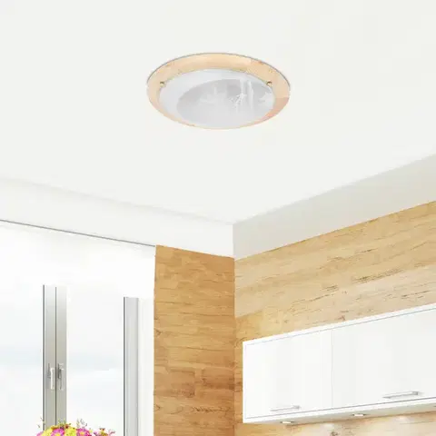 Stropní svítidlo Bambusové stropní svítidlo Dřevěné Standardní 2X60 W E27 Borovice