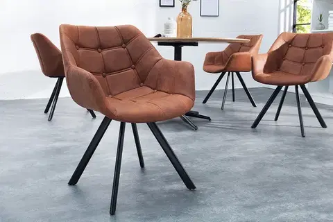 Estila Designová retro židle Dutch Courturier antická hnědá