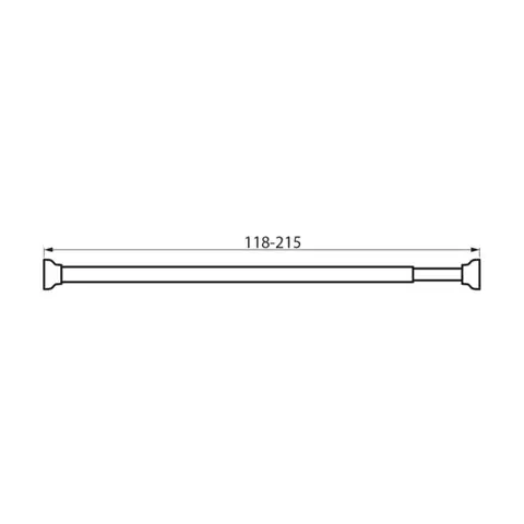 AQUALINE Teleskopická rozpěrná tyč 118-215cm, černá 4061B