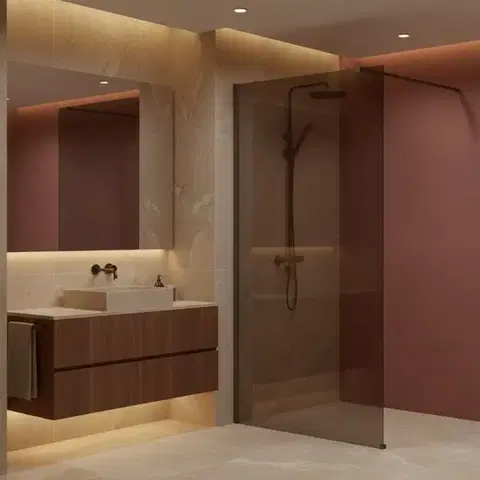 REA/S Sprchová zástěna Flexi Brown / Titan 80 KPL-K99475