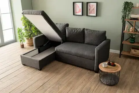 Rohová rozkládací pohovka Kado - Dark Grey