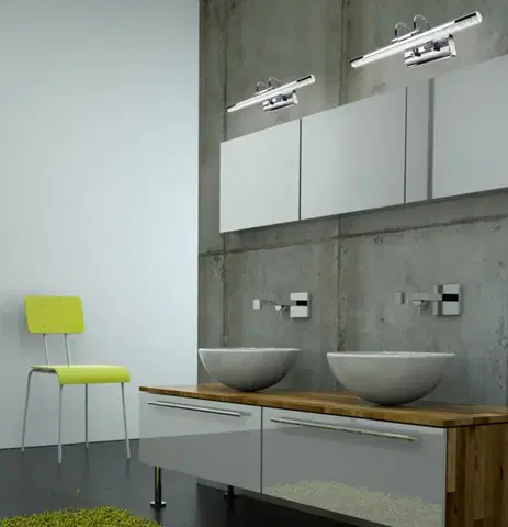 Nástěnná koupelnová lampa chromová LED 7W 6500K nastavitelná Gizel