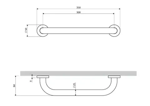 OMNIRES UNI opěrný držák, 35 cm, broušené zlato UOP-35-MGLB