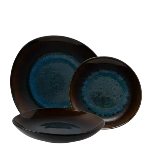 Sada talířů 12 ks — Elements Amber Eye Organic - 493190