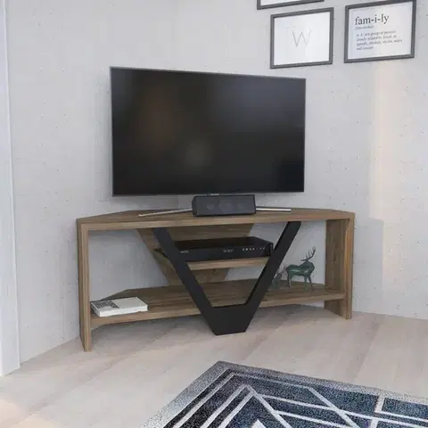 TV stolek Karin - Walnut, Black