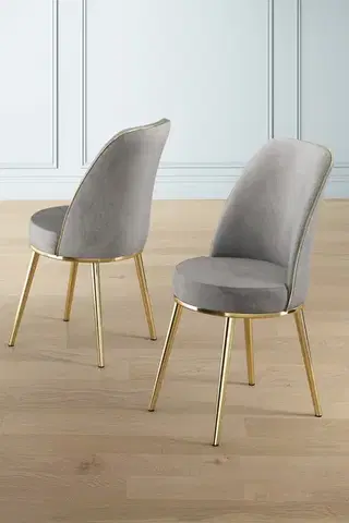 Sada židlí (2 kusy) Pefa - Grey, Gold