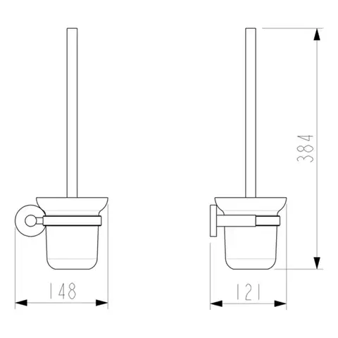 SAPHO X-ROUND BLACK WC štětka závěsná, mléčné sklo, černá mat XR323B