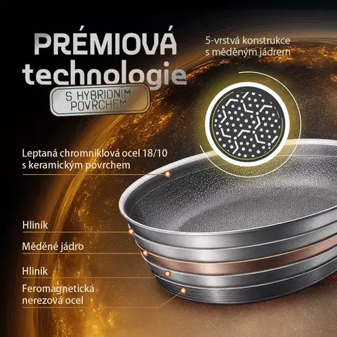 Pánev Ø 24 cm, v: 4,5 cm — Orion Expert Hybrid Multi-Layer Lunasol - 601421