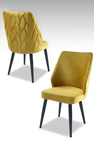 Sada židlí (4 kusy) Pufi - Yellow, Black