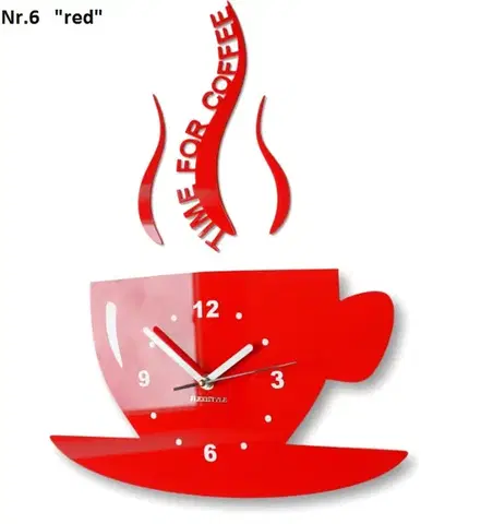 Nástěnné hodiny Time for coffee Černá