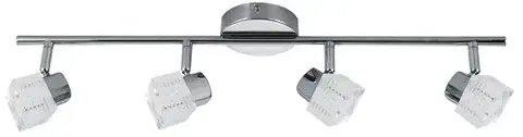 Stropní nástěnná lampa chromový pásek 4x40W G9 malachit