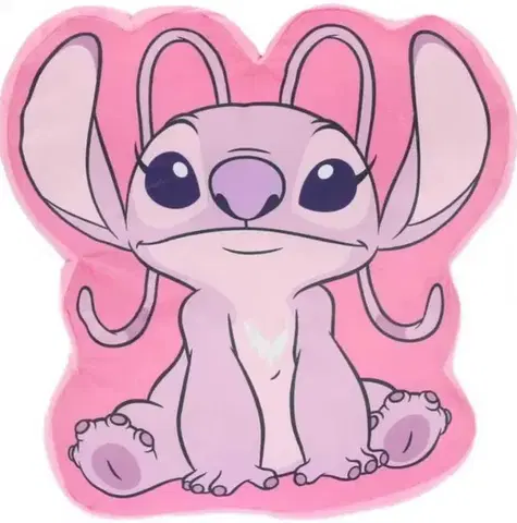 3D mikroplyšový dětský polštářek Lilo and Stitch ružový Setino