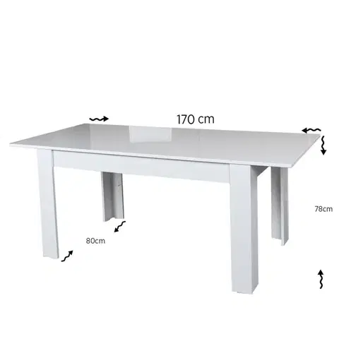 Extendable Dining Table Oblo - Shiny White