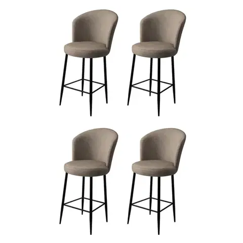 Bar Stool Set (4 Pieces) Alte - Cappuccino, Black