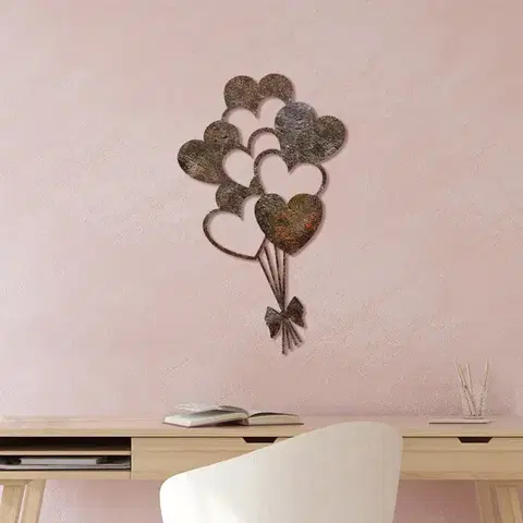 Dekorativní kovový doplněk na zeď Rusty Heart 1