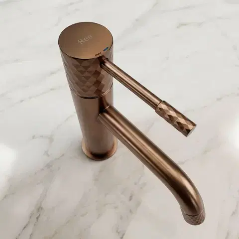 REA Umyvadlová baterie Lungo Diamond Brush Copper vysoká REA-B9846