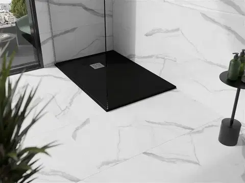 MEXEN Stone+ sprchová vanička obdélníková 100x80, černá 44708010