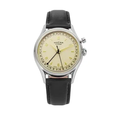 Vulcain Cricket Tradition 36 mm - Eggshell - Black Plain