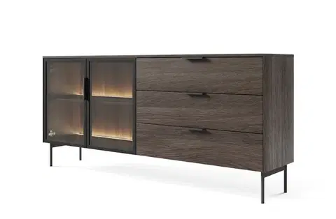 ArtLas Komoda NAIRE 181 2D3S s LED osvětlením | dub dunin
