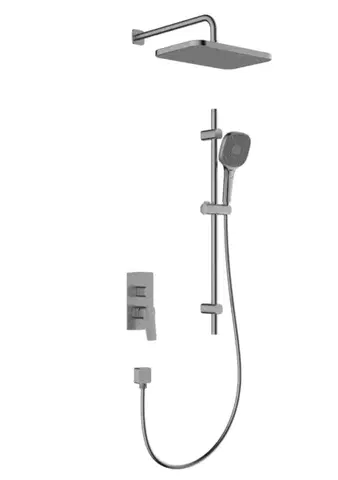 KFA Malaga sprchový set, podomítkový s posuvným držákem, PVD gun metal grey 4529-301-61