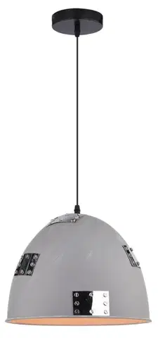 Závěsná stropní lampa 1X60W E27 šedá + chrom PATCH