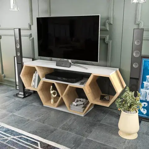 TV stolek Bal - White, Sonomo