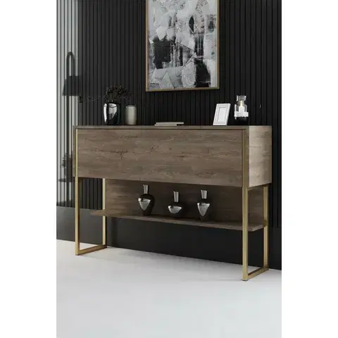 Komoda Luxe Walnut and Gold