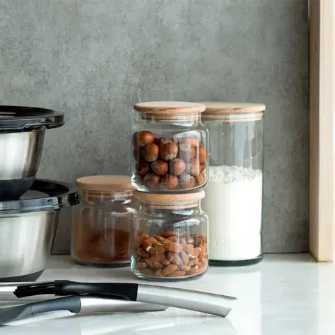 Skleněná nádoba s víkem 0,6 l — Basic Kitchen - 593765