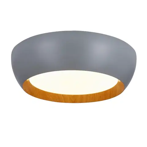 stropní lampa abruzzo šedá dřevěná stropní lampa bílé stínidlo