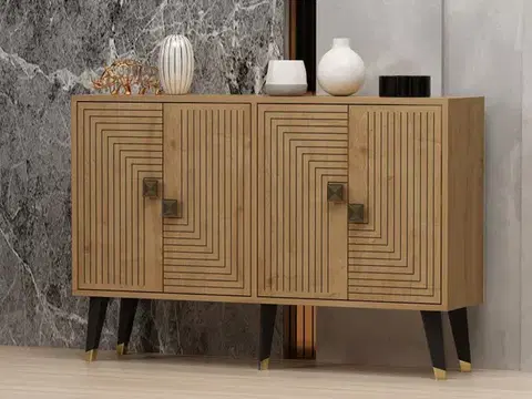 Konzolový stolek Ahart - Sapphire Oak, Gold