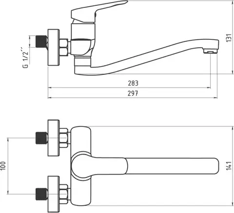 NOVASERVIS Dřezová umyvadlová baterie 100 mm Metalia 54 FLOW, chrom 54074,0E