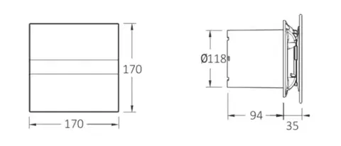 CATA E-120 GB koupelnový ventilátor axiální, 15W, potrubí 120, černá 00901402