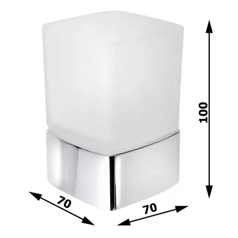 Gedy LOUNGE sklenka na postavení, mléčné sklo, chrom 549813