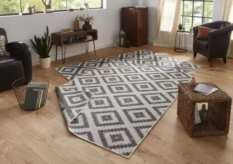 Hanse Home, Kusový koberec Twin-Wendeteppiche 103132 grau creme – na ven i na doma, 200x290, šedá, chodba / předsíň