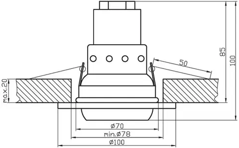 Pohyblivé stropní svítidlo, kulaté, saténový nikl, OZR-05