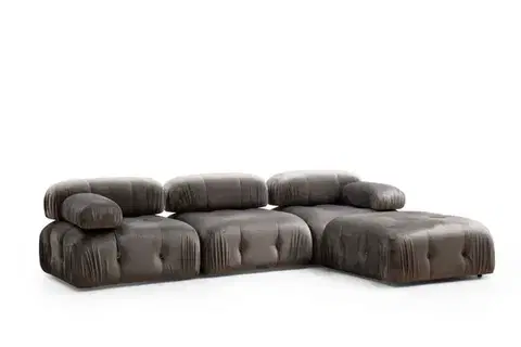 Hanah Home Taburet Bubble 95 cm samet šedý