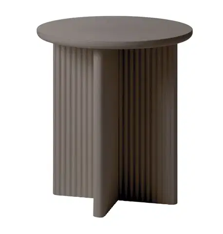 Estila Příruční stolek Hvidea, taupe, Ø 50 cm