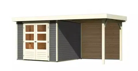 Dřevěný zahradní domek ASKOLA 3,5 s přístavkem 240 Lanitplast