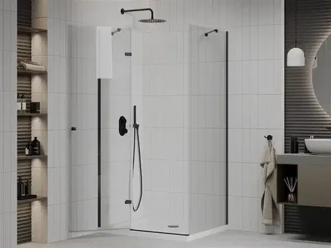 MEXEN/S Roma sprchový kout 70x110, transparent, černá + bílá vanička se sifonem 854-070-110-70-00-4010B
