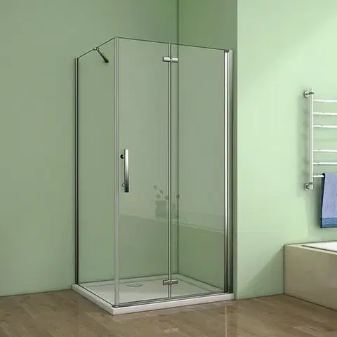 H K Obdélníkový sprchový kout MELODY B8 120x80 se zalamovacími dveřmi včetně sprchové vaničky z litého mramoru SE-MELODYB812080/SE-ROCKY12080