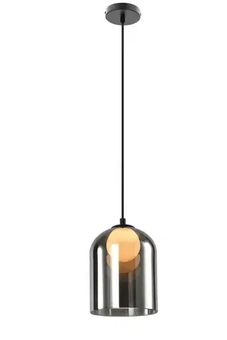 Skleněná závěsná lampa KLEA – s grafitovým a matným stínidlem – moderní stolní lampa do obývacího pokoje G9 LED