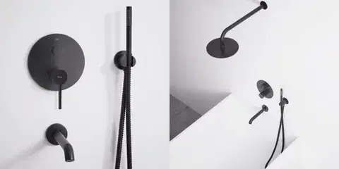 REA Sprchový set podomítkový Lungo černý REA-P4112