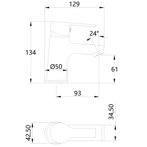 INVENA Umyvadlová baterie BRALOS černá BU-07-004-A
