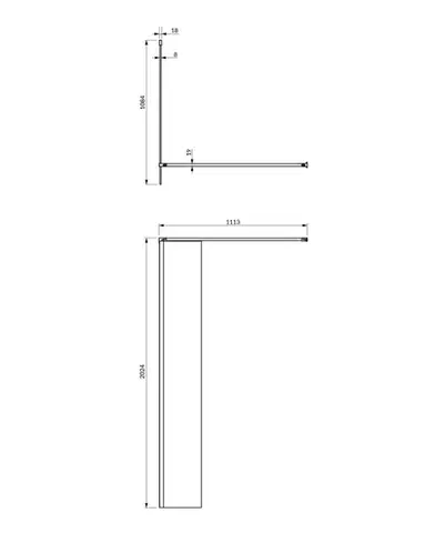 OMNIRES MARINA walk-in, 110 cm černá mat / transparent /BLMTR/ DNR11XBLTR