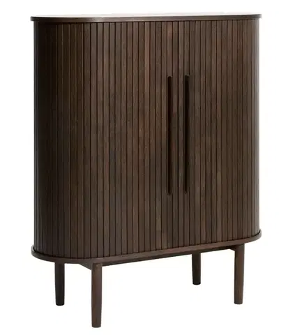 Estila Barová skříňka Alborg, tmavý dub, 118 cm