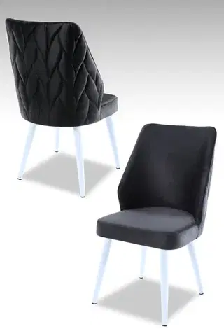 Sada židlí (2 kusy) Pufi - Anthracite, White
