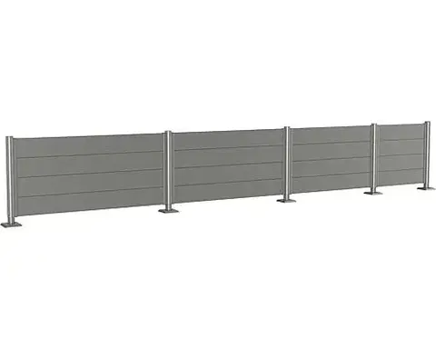 Biohort Zástěna na ochranu soukromí BIOHORT - výška 91 cm (šedý křemen metalíza) 96 × 91 × 4,4 cm