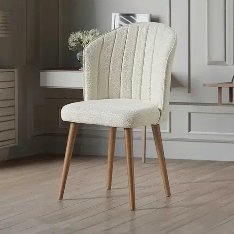 Sada židlí (4 kusy) Rubi - Cream, Walnut