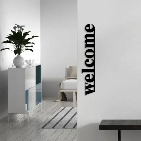 Dekorativní kovový doplněk na zeď Welcome