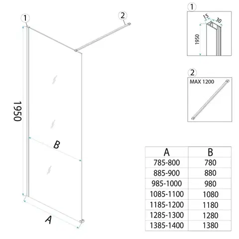 REA/S Sprchová zástěna Flexi Brown / Titan 140 KPL-K99488